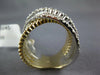 LARGE 1.27CT DIAMOND 14KT 2 TONE GOLD 3D MULTI ROW CRISS CROSS X INFINITY RING