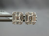 ESTATE .64CT DIAMOND 18KT WHITE GOLD 3D ROUND & BAGUETTE CLUSTER SQUARE EARRINGS