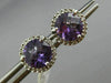 ESTATE 2.62CT DIAMOND & AAA AMETHYST 14KT WHITE GOLD ROUND HALO CLASSIC EARRINGS