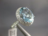 ESTATE LARGE 4.79CT DIAMOND & AAA AQUAMARINE 18K WHITE GOLD OVAL ENGAGEMENT RING