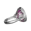 EXTRA LARGE 14.90CT DIAMOND & AAA KUNZITE 18K WHITE GOLD OVAL & EMERALD CUT RING