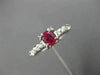 ANTIQUE WIDE .53CT DIAMOND & RUBY 14K WHITE GOLD FISH TAIL ENGAGEMENT RING 27642