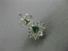 ESTATE 1.9CT DIAMOND & AAA COLOMBIAN EMERALD 14K WHITE GOLD STUD EARRINGS #26077