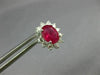 ESTATE 2.61CT DIAMOND & AAA RUBY 14K WHITE GOLD OVAL FLOWER STUD EARRINGS #26511