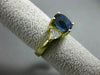 ESTATE LARGE 5.20CT DIAMOND & SAPPHIRE 18KT YELLOW GOLD 3 STONE ENGAGEMENT RING