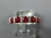 ESTATE 0.96CT DIAMOND & AAA RUBY 18KT WHITE GOLD 3D ROUND ANNIVERSARY RING