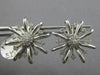 ESTATE LARGE 1.05CT DIAMOND 14KT WHITE GOLD 3D CLASSIC FLOWER STUD EARRINGS