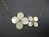 0.06CT DIAMOND & AAA MOTHER OF PEARL 14KT YELLOW GOLD DOUBLE FLOWER LOVE NECKLACE