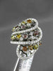 ESTATE LARGE 2.57CTW MULTI COLOR DIAMOND 18KT WHITE GOLD FLOATING FUN RING