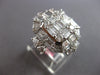 EXTRA LARGE 3.14CT DIAMOND 18KT WHITE GOLD MULTI SHAPE DOUBLE SQUARE FLOWER RING