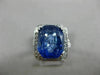 ESTATE EXTRA LARGE 12.25CT DIAMOND & AAA SAPPHIRE 14K WHITE GOLD ENGAGEMENT RING