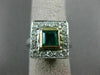 ESTATE LARGE 1.53CT DIAMOND & AAA EMERALD 14K 2 TONE GOLD DOUBLE SQUARE RING 826