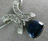 ANTIQUE 2.36CT DIAMOND & AAA SAPPHIRE 18K WHITE GOLD 3D TRILLION PENDANT #10391