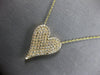 LARGE .99CT DIAMOND 14KT YELLOW GOLD 3D PAVE CLASSIC HEART SHAPE LOVE NECKLACE