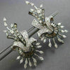 LARGE 5.34CT WHITE & CHOCOLATE FANCY DIAMONDS 14KT WHITE & BLACK GOLD EARRINGS