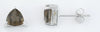 ESTATE 1.40CT AAA SMOKY TOPAZ 14K WHITE GOLD 3D TRILLION SOLITAIRE STUD EARRINGS