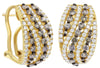 LARGE 2.60CT WHITE & FANCY CHOCOLATE DIAMOND 14KT YELLOW & BLACK GOLD EARRINGS