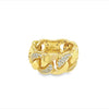ESTATE .70CT DIAMOND 18KT YELLOW GOLD CLASSIC CUBAN LINK FUN RING