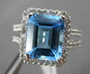 ESTATE 6.40CTW DIAMOND & AAA BLUE TOPAZ 14KT WHITE GOLD 3D HALO DOUBLE RING