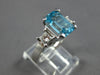 LARGE 4.07CT DIAMOND & AAA AQUAMARINE 14KT WHITE GOLD 3D ENGAGEMENT RING #57860