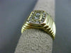 ESTATE WIDE .50CT DIAMOND 18K YELLOW GOLD RECTANGULAR GYPSY MENS RING E/F #25400