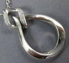ESTATE LARGE .07CT DIAMOND 18KT WHITE GOLD 3D TEAR DROP LOVE KNOT FUN PENDANT