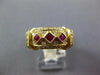 ESTATE 1.49CT DIAMOND & AAA RUBY 18K YELLOW GOLD PRINCESS & ROUND BEZEL FUN RING