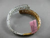ESTATE WIDE .50CT DIAMOND 14K WHITE & ROSE GOLD 3D OPEN FLEXIBLE BANGLE BRACELET