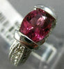 ESTATE WIDE 2.50CT DIAMOND & PINK TOURMALINE 14K WHITE GOLD OVAL ENGAGEMENT RING