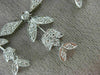 ESTATE 1.56CT DIAMOND 18KT WHITE GOLD 3D CLASSIC FILIGREE LEAF FLOWER NECKLACE