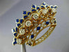 ANTIQUE 1.26CT DIAMOND & AAA BLUE ENAMEL 14K YELLOW GOLD CROWN PIN PENDANT 20798