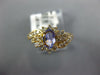 .96CT DIAMOND & AAA TANZANITE 14KT YELLOW GOLD 3D OVAL & ROUND FLOWER LOVE RING