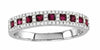 .63CT DIAMOND & AAA RUBY 14KT WHITE GOLD SQUARE SEMI ETERNITY ANNIVERSARY RING