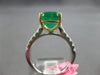 4.77CT DIAMOND & AAA EMERALD 18K 2 TONE GOLD EMERALD CUT & ROUND ENGAGEMENT RING