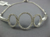 ESTATE 1.50CT DIAMOND 14KT WHITE GOLD 3D TRIPLE OVAL ADJUSTABLE LOVE BRACELET