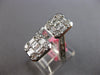 EXTRA LARGE 1.94CT DIAMOND 18K WHITE GOLD 3D ROUND & BAGUETTE DOUBLE SQUARE RING