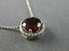 ESTATE LARGE 2.54CT DIAMOND & AAA GARNET 14K WHITE GOLD CLASSIC ROUND NECKLACE