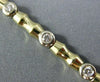 ESTATE 1.10CT DIAMOND 14KT WHITE & YELLOW GOLD 3D ETOILE BAMBOO BRACELET #22385