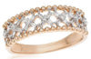.27CT DIAMOND 14KT ROSE GOLD 3D ROUND & BAGUETTE SEMI ETERNITY ANNIVERSARY RING