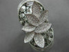 ANTIQUE MASSIVE 1.69CT DIAMOND 18KT BLACK & WHITE GOLD 3D FLORAL ETOILE RING