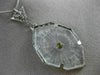 ANTIQUE LARGE WHITE QUARTZ 14KT WHITE GOLD 3D VICTORIAN FILIGREE PENDANT #19784
