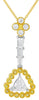 .79CT WHITE & FANCY YELLOW DIAMOND 18KT 2 TONE GOLD FLORAL FUN FLOATING PENDANT