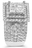 LARGE 4.39CT DIAMOND 14KT WHITE GOLD 3D PRINCESS CUT SQUARE HALO ENGAGEMENT RING