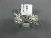 ESTATE WIDE 1.50CT DIAMOND 14KT WHITE GOLD 3D CRISS CROSS ANNIVERSARY RING #1040