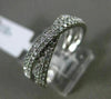 ESTATE WIDE .55CT DIAMOND 18KT WHITE GOLD 3D MULTI ROW CRISS CROSS X LOVE RING