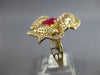 EXTRA LARGE 2.80CT DIAMOND & AAA RUBY 14K YELLOW GOLD 3D PEAR SHAPE & ROUND RING
