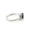 1.45CT DIAMOND & AAA TSAVORITE 18K WHITE GOLD PEAR SHAPE & ROUND ENGAGEMENT RING