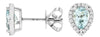 1.50CT DIAMOND & AAA AQUAMARINE 14KT WHITE GOLD PEAR SHAPE & ROUND STUD EARRINGS