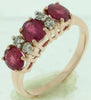 ESTATE 1.26CT DIAMOND & AAA RUBY 14KT ROSE GOLD 3D CLASSIC OVAL & ROUND FUN RING