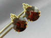ESTATE 4.08CT DIAMOND & AAA GARNET 14KT YELLOW GOLD CLUSTER STUD EARRINGS #20871